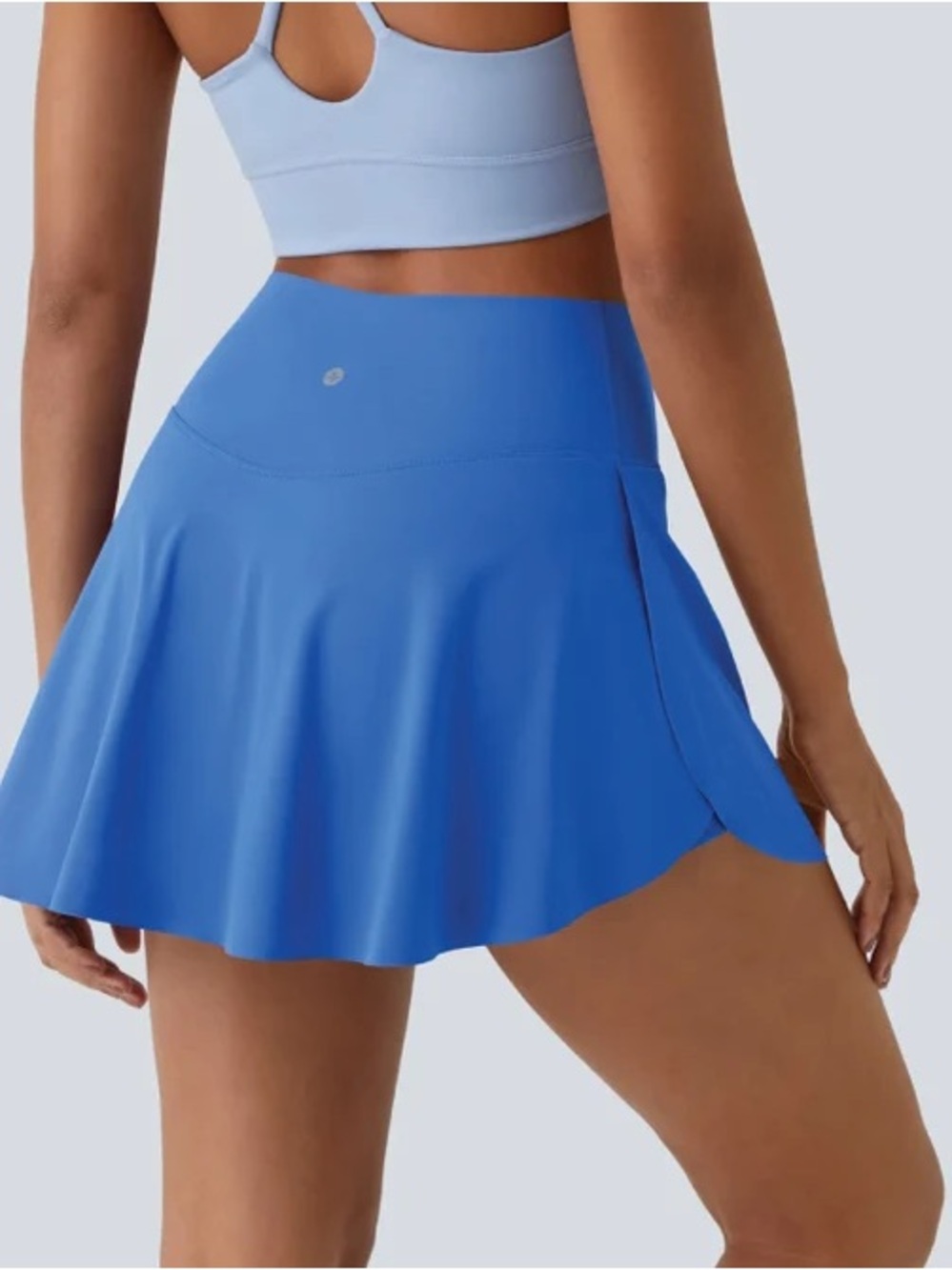 Halara Blue 2-in-1 Athletic Skort Built-In Shorts Side Pockets Large